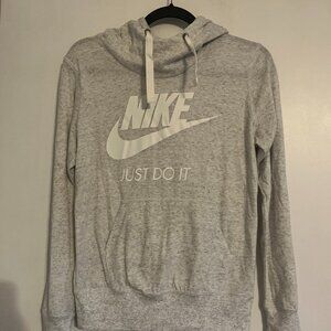Nike Women's M Hooded Gray Pullover Sweatshirt - organic/recycled materials